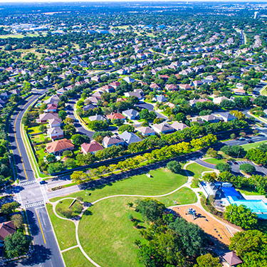 IMAGE: Aerial view of neighborhood