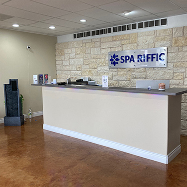 IMAGE: Front desk of Spa Riffic