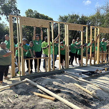 IMAGE: Texell Serves team members at Habitat for Humanity